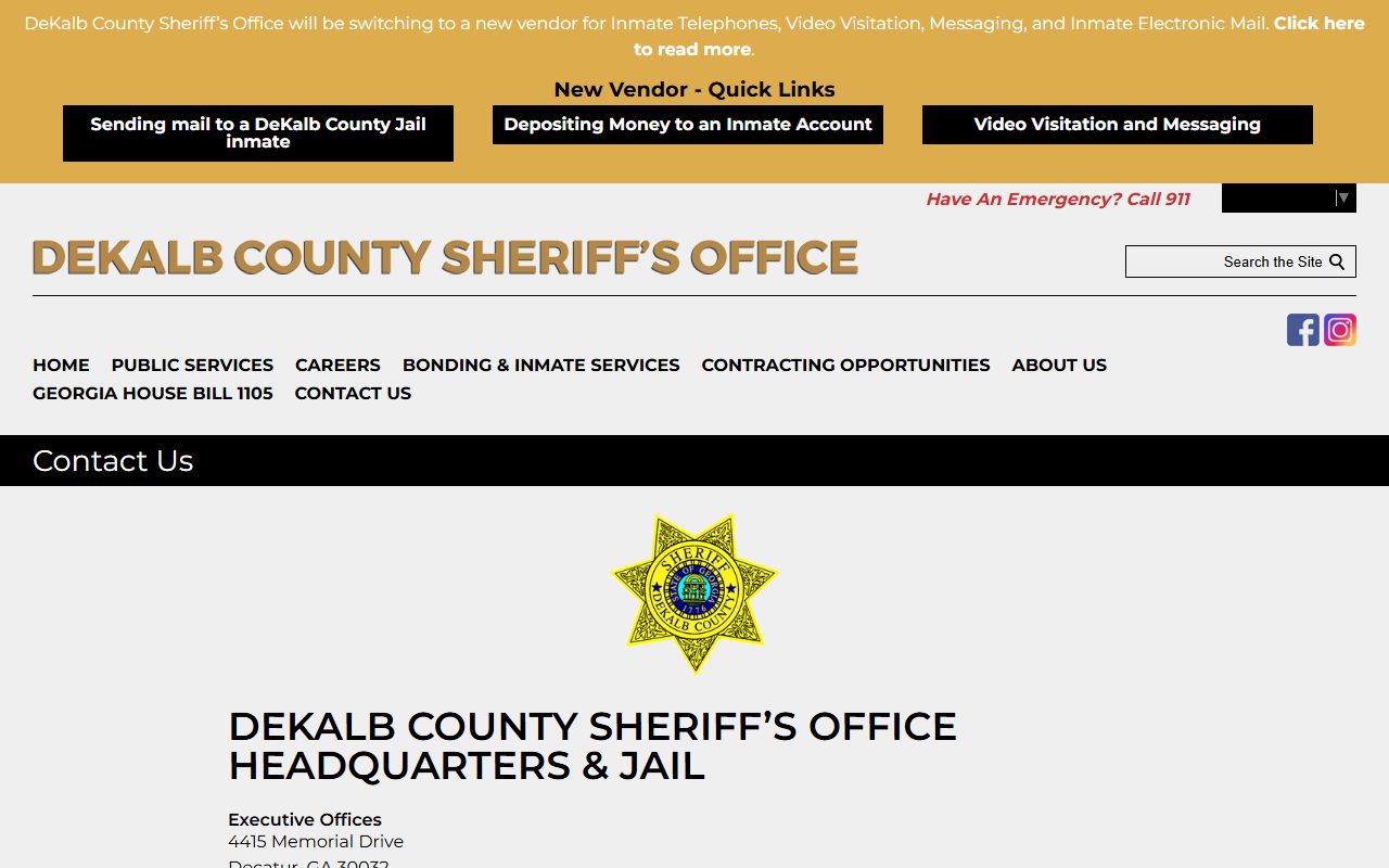 DeKalb County arrest records Sheriff contact and warrants page