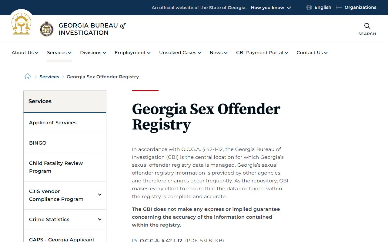 DeKalb County arrest records GBI sex offender registry page