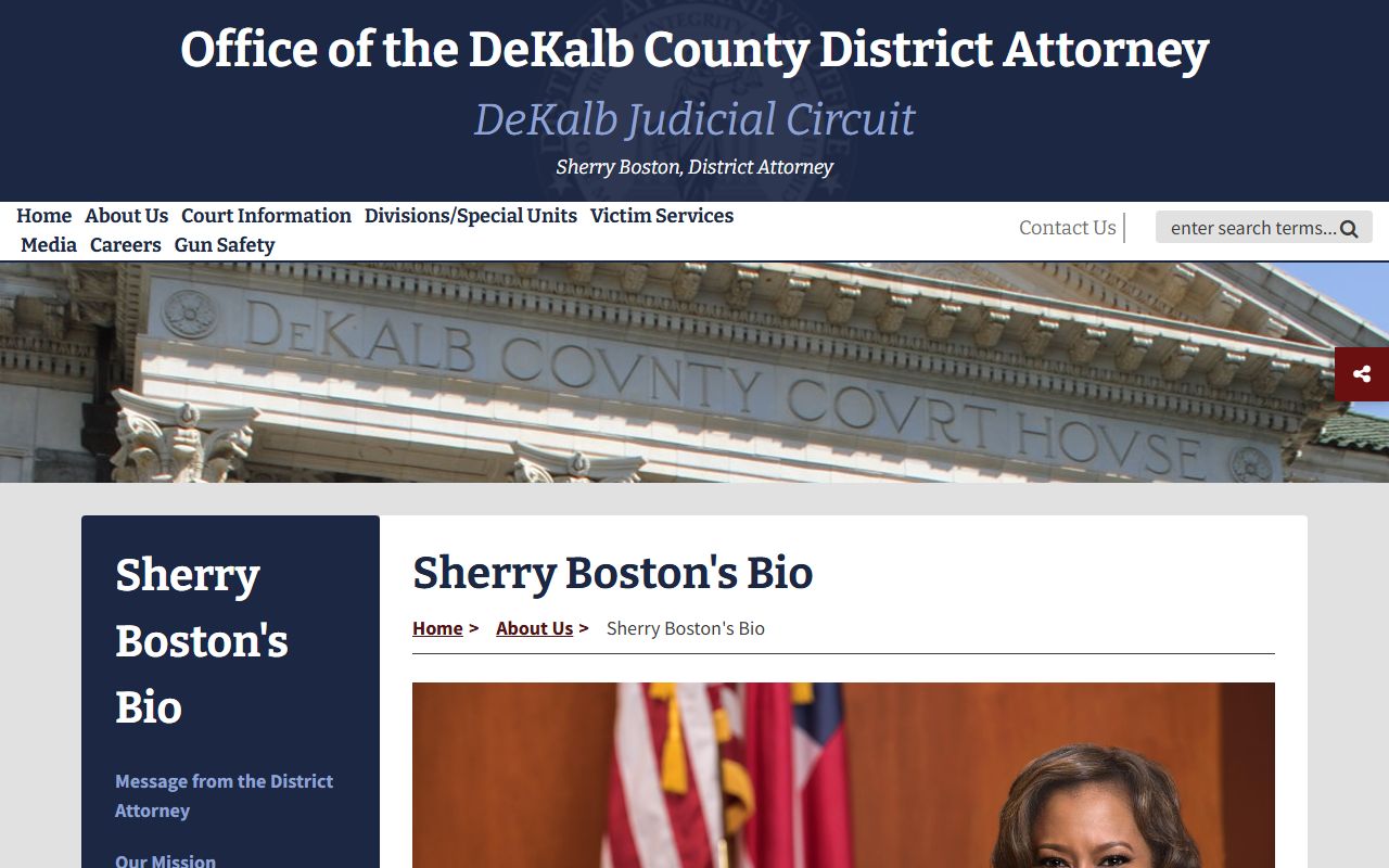 DeKalb County criminal court records District Attorney biography page