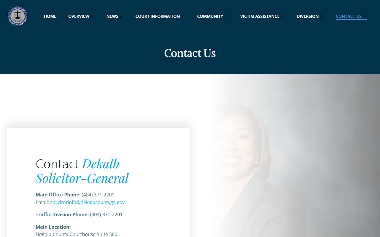 DeKalb County criminal court records Solicitor-General contact page