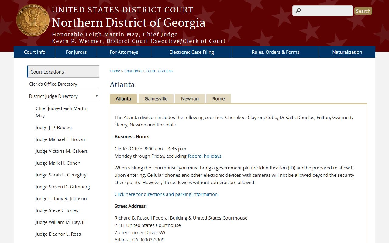 DeKalb County Superior Court records federal Atlanta courthouse distinction
