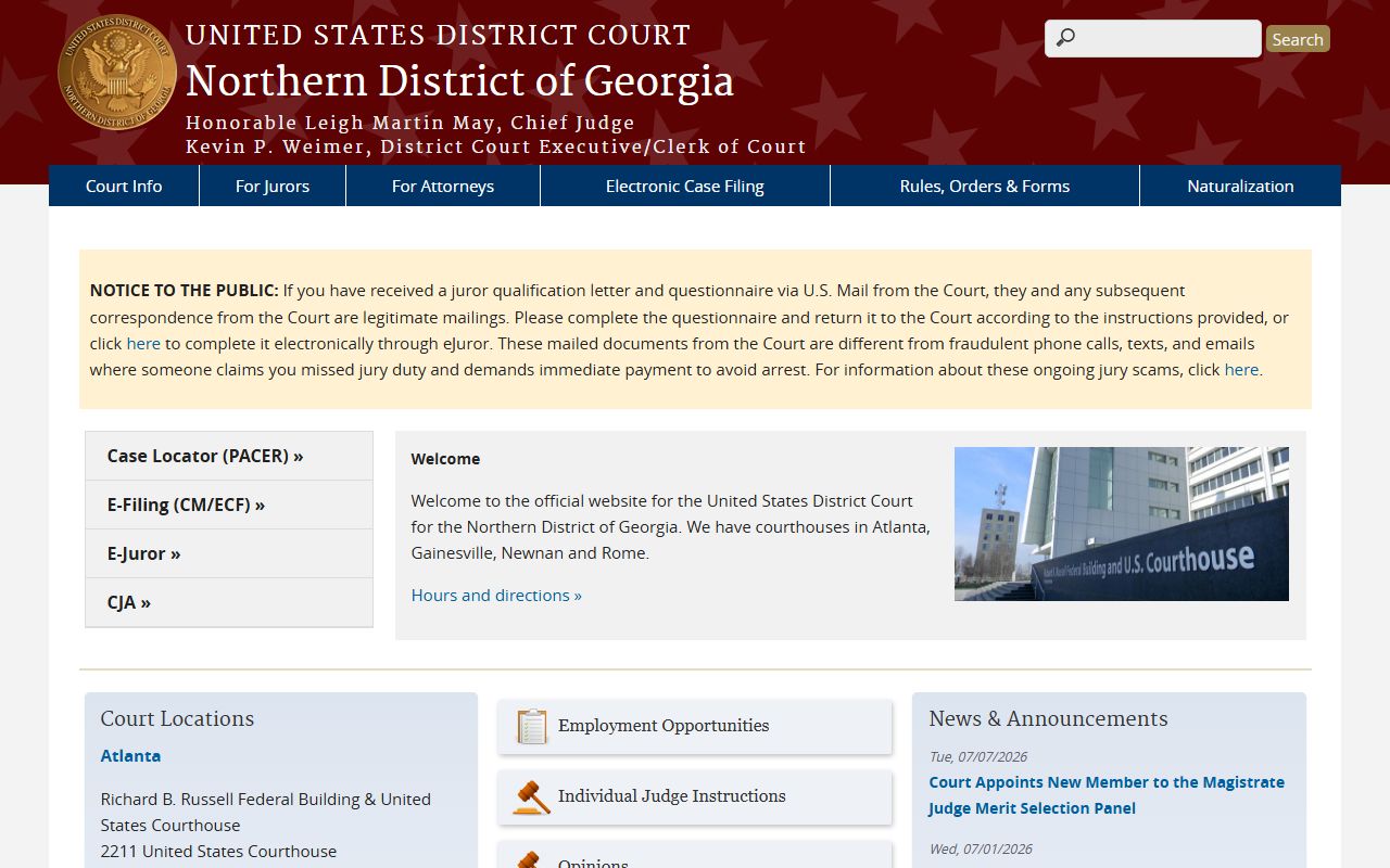 DeKalb County Superior Court records federal court distinction