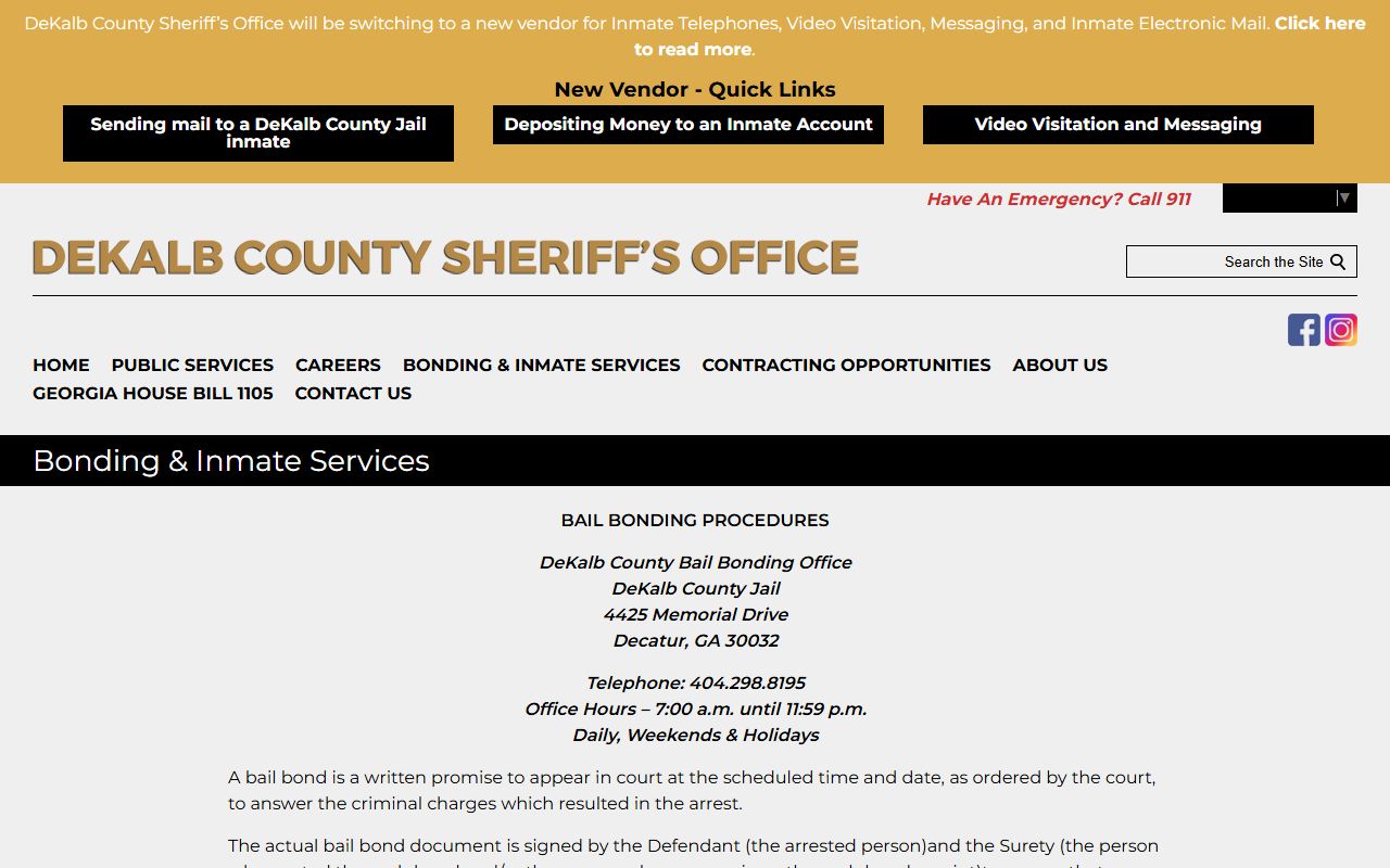 DeKalb County inmate records sheriff bonding information