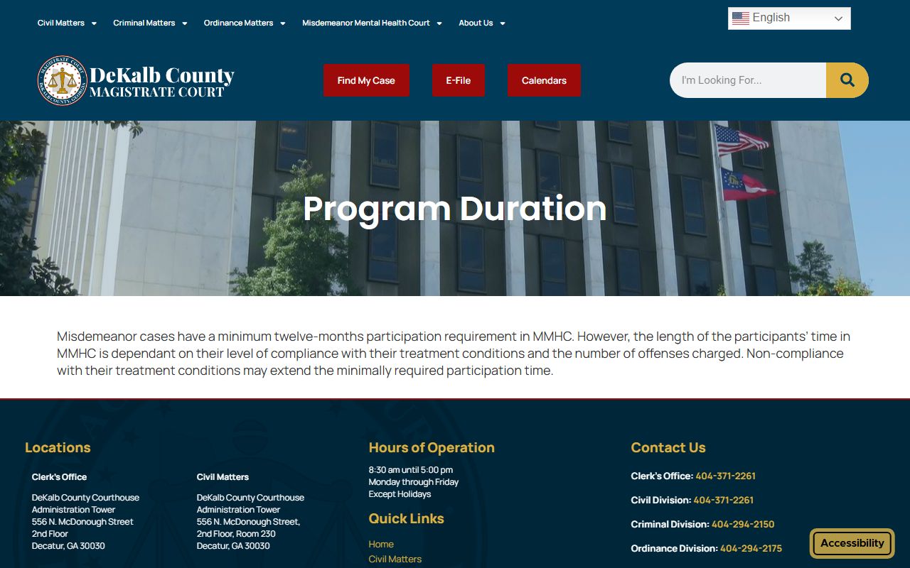 DeKalb County probate records mental health program duration context
