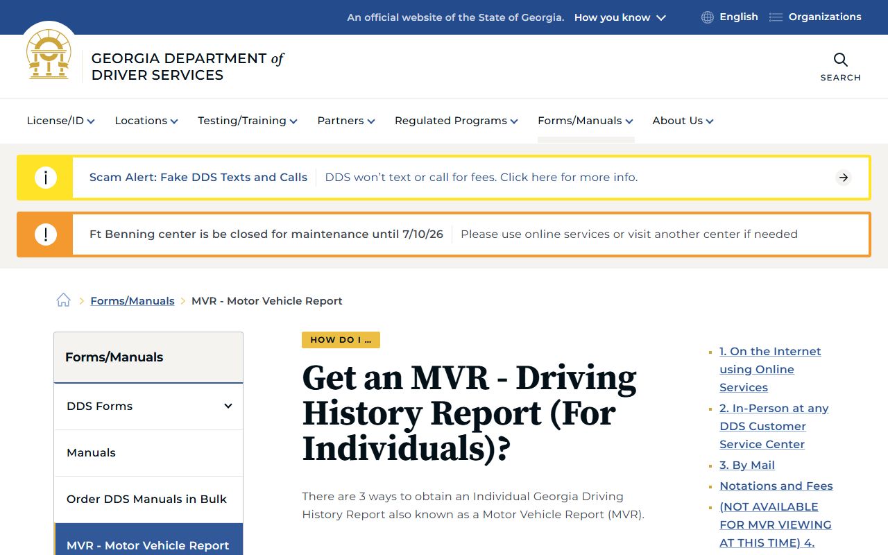 DeKalb County traffic court records Georgia DDS motor vehicle report