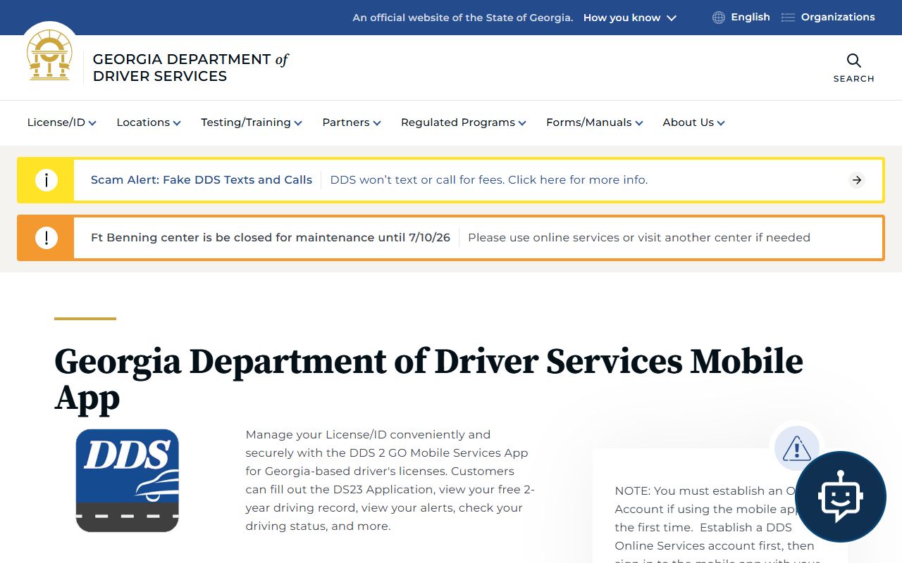 DeKalb County traffic court records DDS 2 GO driver record app
